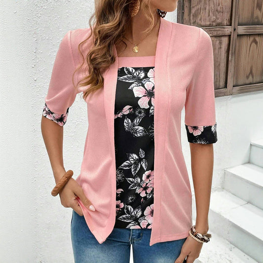 Carol | Elegancka Kwiatowa Bluzka Patchworkowa